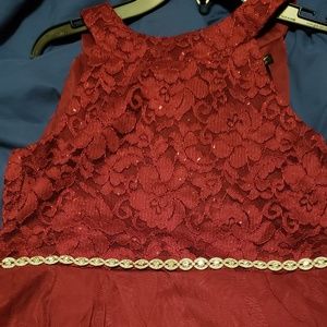 Burgundy high/low flowy dress